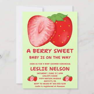 Invitation pour Baby Shower Berry Sweet