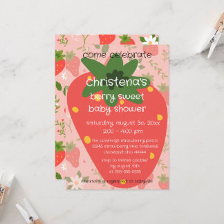 Invitation pour Baby Shower Berry Sweet 