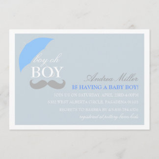 Invitation pour Baby Shower Blue Boy Oh Boy
