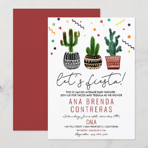 Invitation pour Baby Shower Cactus Fiesta