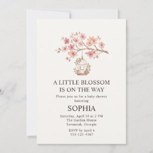 Invitation pour Baby Shower Cerise Sakura