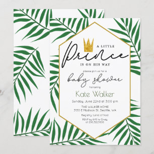 Invitation pour Baby Shower Couronne de Feuilles P