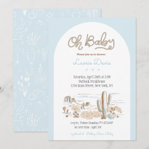 Invitation pour Baby Shower Cowboy Oh Bébé