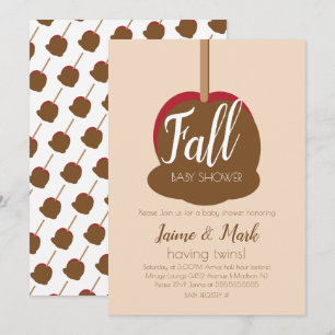 Invitation pour Baby Shower d'automne Candy Apple 