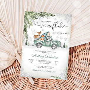 Invitation pour Baby Shower de Camion de Forêt d'H