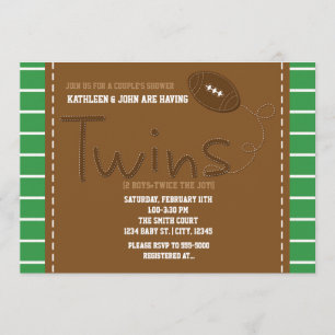 Invitation pour Baby Shower de FOOTBALL chez les J