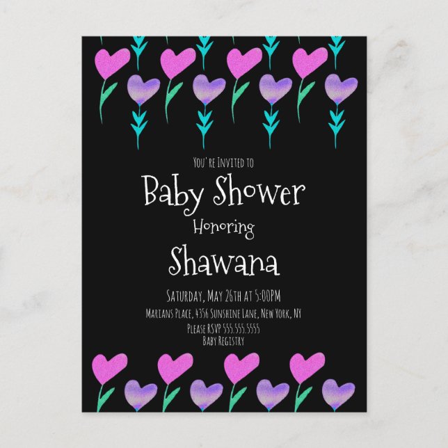 Invitation pour Baby Shower de la Saint-Valentin à (Devant)