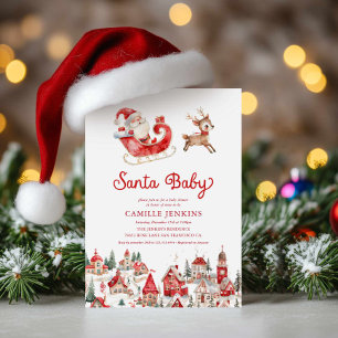 Invitation pour Baby Shower de Noël Santa Baby