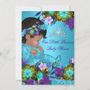 Invitation pour Baby Shower de Princesse Bleu Turq