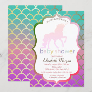 Invitation pour Baby Shower Écailles de Sirène Lic