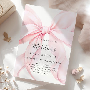 Invitation pour Baby Shower Fille Arc-en-Ciel Rose