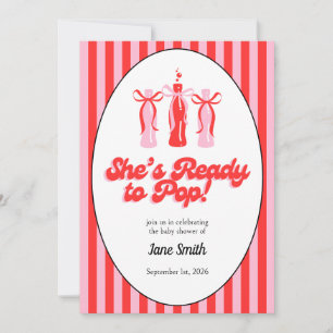 Invitation pour Baby Shower Fille au Soda Rouge et