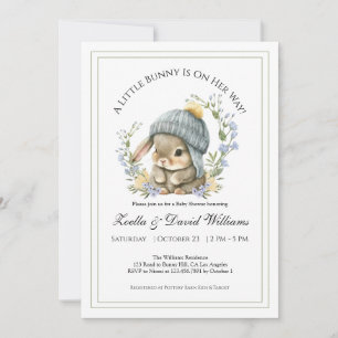 Invitation pour Baby Shower Fille aux Animaux de l