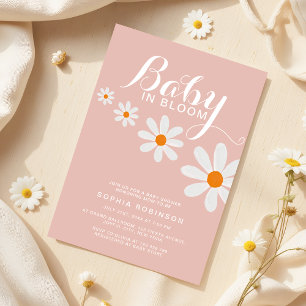 Invitation pour Baby Shower Fille Bébé en Fleur de