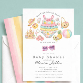 Invitation pour Baby Shower Fille sur le thème de 