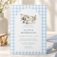 Invitation pour Baby Shower Filleul Aviateur à Car