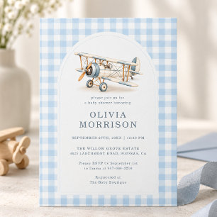 Invitation pour Baby Shower Filleul Aviateur à Car
