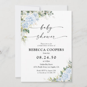 Invitation pour Baby Shower Floral à l'Hortensia B