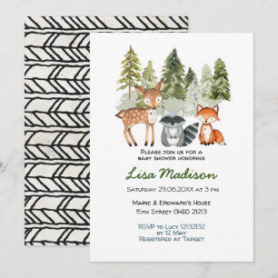 Invitation pour Baby Shower Garçon Aventure en For