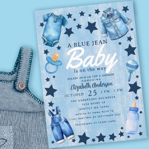 Invitation pour Baby Shower Garçon "Bébé en Jean B
