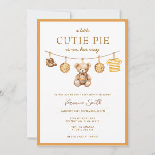 Invitation pour Baby Shower Garçon Ourson Gâteau