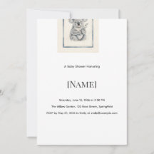 Invitation pour Baby Shower Koala Bleu, Modifiable