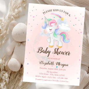 Invitation pour Baby Shower Licorne Mignonne, Arc-
