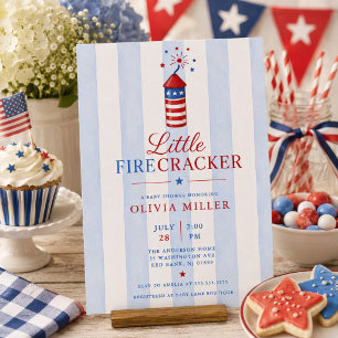 Invitation pour Baby Shower Little Firecracker