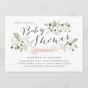 Invitation pour Baby Shower Meadow Blooms