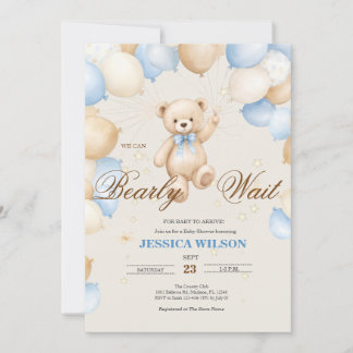 Invitation pour Baby Shower "Ours en Attente"