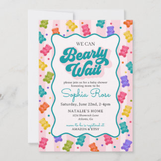 Invitation pour Baby Shower Ours en Gélatine Bearl