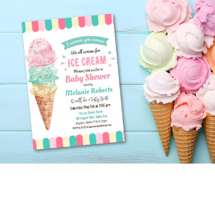 Invitation pour Baby Shower Paillettes de Glace