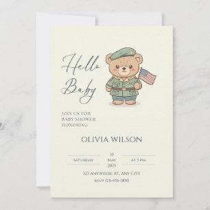 Invitation pour Baby Shower Patriotique — Rouge Bl