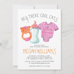 Invitation pour Baby Shower Petite Chatte