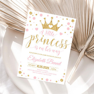 Invitation pour Baby Shower Petite Princesse en Or