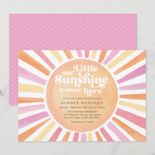 Invitation pour Baby Shower Pink Sunshine