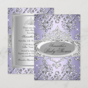 Invitation pour Baby Shower Princesse Couronne en 