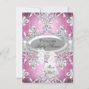 Invitation pour Baby Shower Princesse Diadème Diam