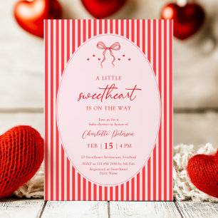Invitation pour Baby Shower Rétro Little Sweethear