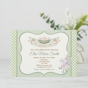 Invitation pour Baby Shower sur le thème de Pois d
