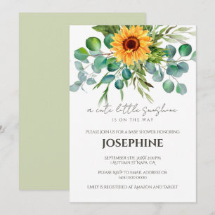 Invitation pour Baby Shower Tournesol Sunshine Aut
