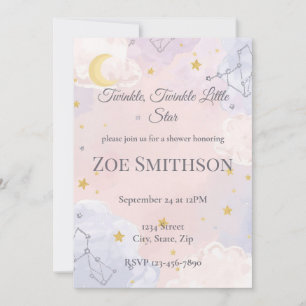 Invitation pour Baby Shower Twinkle Twinkle Little