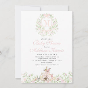 Invitation pour baby shower Woodland