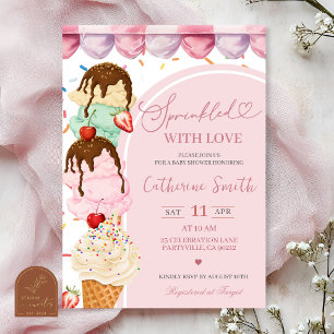 Invitation pour Baby Sprinkle de glace à la vanill
