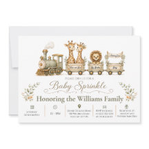 Invitation pour Baby Sprinkle Train Safari Grand F