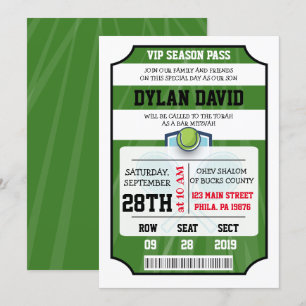 Invitation pour Bar Mitzvah avec billet VIP de TEN