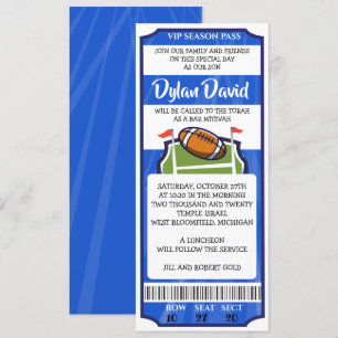 Invitation pour Bar Mitzvah de billet de FOOTBALL