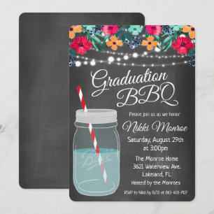 Invitation pour barbecue de graduation dans un boc