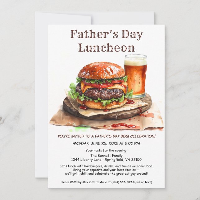 Invitation pour barbecue de la Fête des Pères - Ha (Devant)