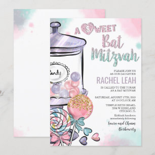 Invitation pour Bat Mitzvah Candyland